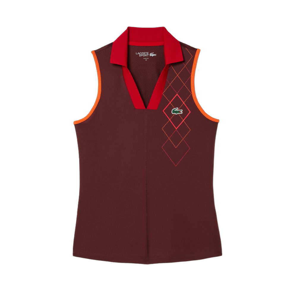 Lacoste Women's Slim Fit Ultra Dry Sleeveless Tennis Polo PF7437-51 IEJ