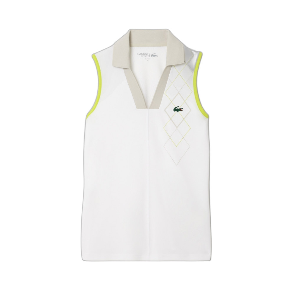 Lacoste Women's Slim Fit Ultra Dry Sleeveless Tennis Polo PF7437-51 IEL
